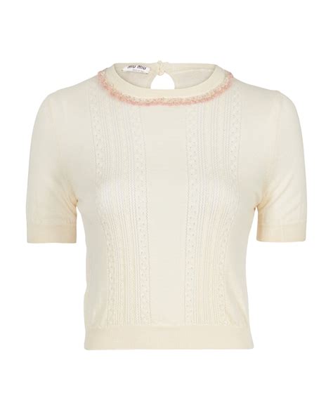 miu miu top white|farfetch miu mitu tops.